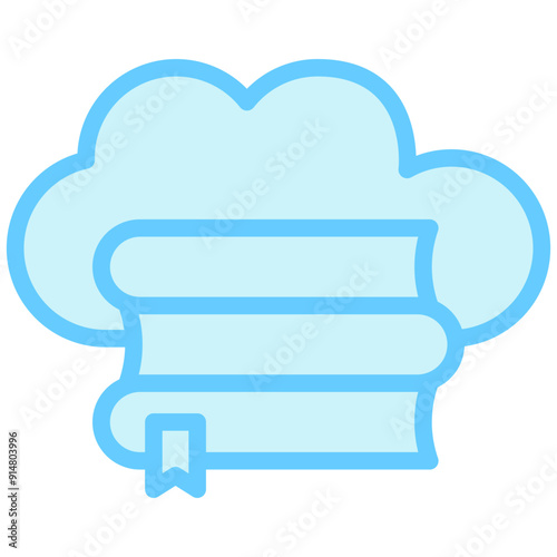 Cloud dual tone blue color icon, relate to education theme use for modern concept, UI or UX kit, web and app development