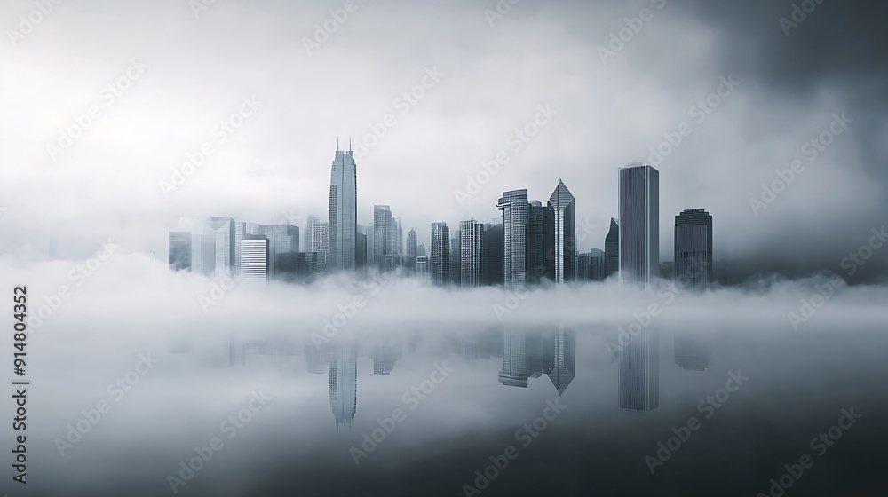 Monochromatic portrayal of cityscapes veiled in mist The ethereal embrace of fog whispers a silent tale painting urban landscapes with a touch of mystery and timeless beauty : Generative AI Monochromatic portrayal of cityscapes veiled in mist The ethereal embrace of fog whispers a silent tale painting urban landscapes with a touch of mystery and timeless beauty : Generative AI