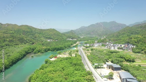 Wallpaper Mural Aerial footage of the Nanxi River in Wenzhou, Zhejiang, China Torontodigital.ca