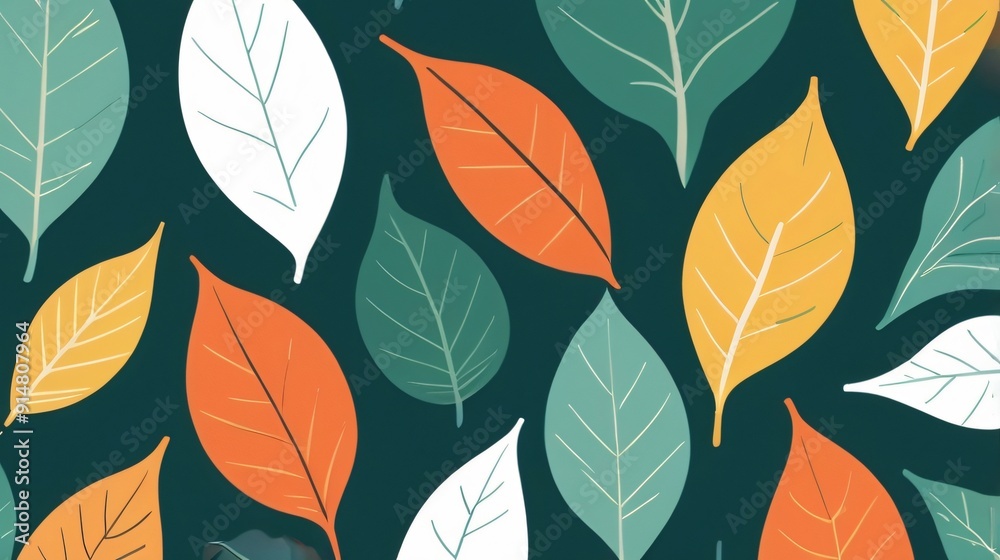 Obraz premium simple flat leaves background