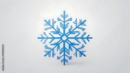 Minimalistic icon of a snowflake with a simple background