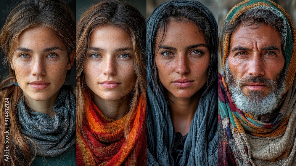 Diverse Human Portraits In A Collage, Showcasing Unity And Diversity Diverse Human Portraits In A Collage, Showcasing Unity And Diversity