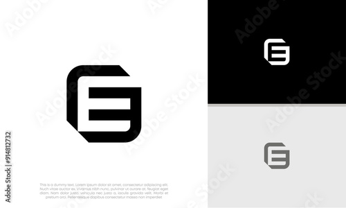 Initials e logo design. Initial Letter Logo. Innovative high tech logo template. 