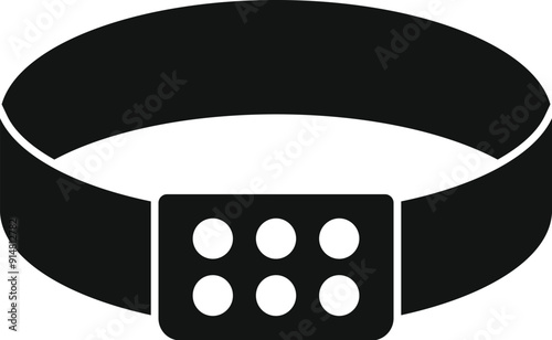 Black fitness tracker with round display for monitoring daily activity