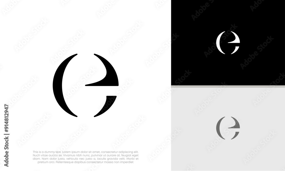 Initials e logo design. Initial Letter Logo. Innovative high tech logo template. Initials e logo design. Initial Letter Logo. Innovative high tech logo template.