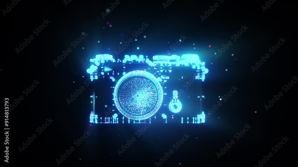Scanning x ray of Camera Object motion graphic. Futuristic idea concept. Scanning x ray of Camera Object motion graphic. Futuristic idea concept.