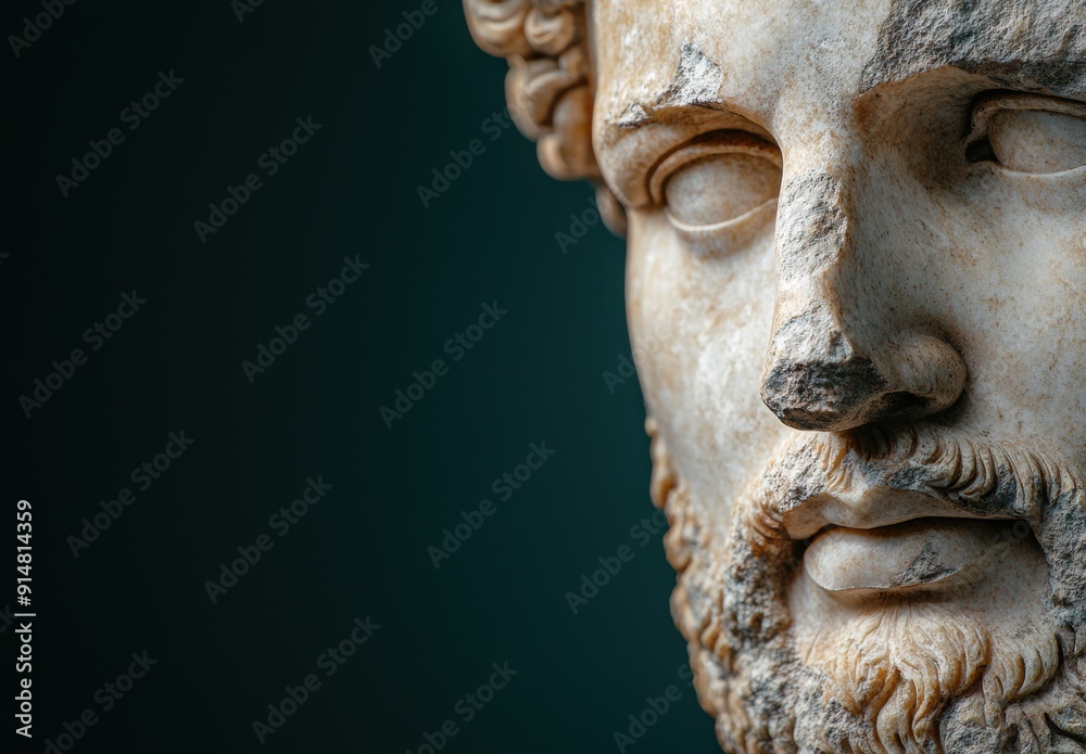 Closeup of ancient stone sculpture face Closeup of ancient stone sculpture face