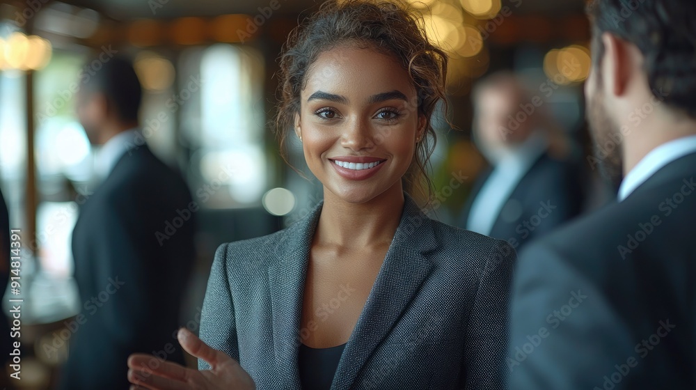 Friendly Diverse Employees Congratulating A Businesswoman On Her Achievement Friendly Diverse Employees Congratulating A Businesswoman On Her Achievement