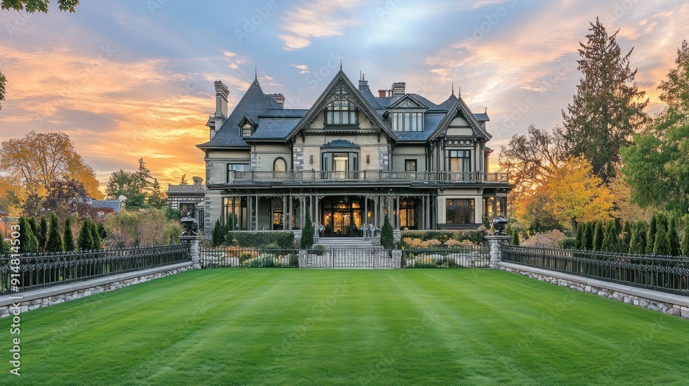 Grand Victorian Mansion at Sunset Grand Victorian Mansion at Sunset