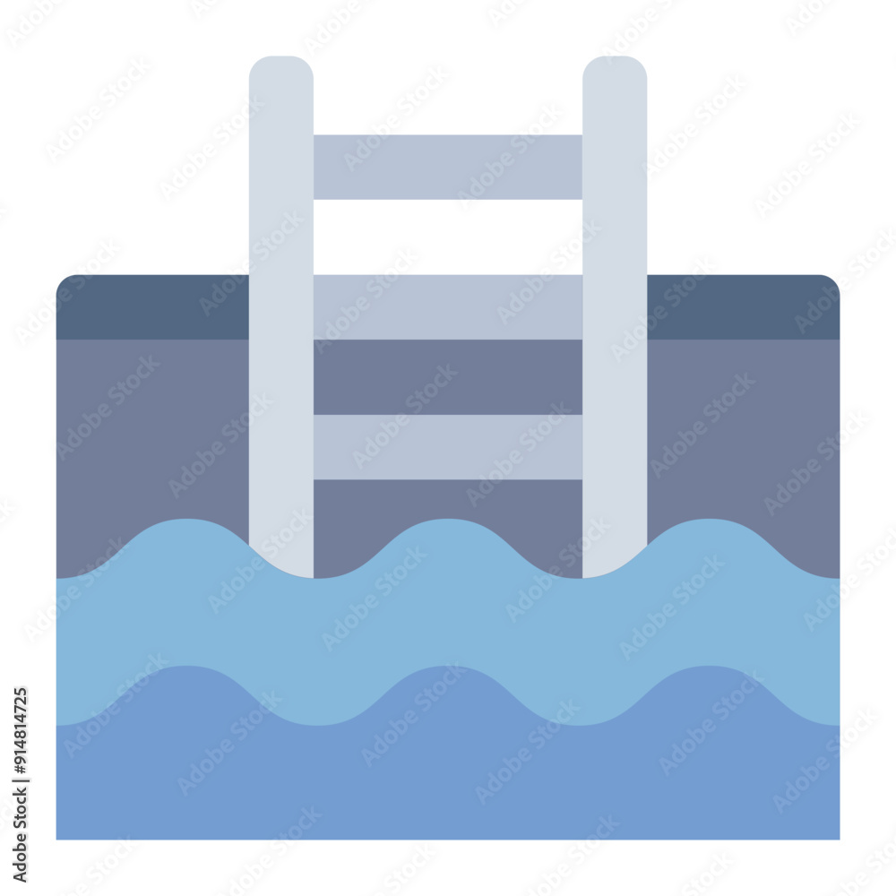 Icon of a swimming pool for aquatic sports and activities. Icon of a swimming pool for aquatic sports and activities.