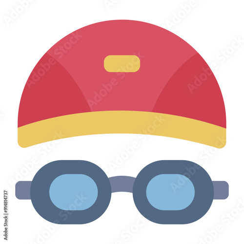 Icon of a swimming cap used in aquatic sports.