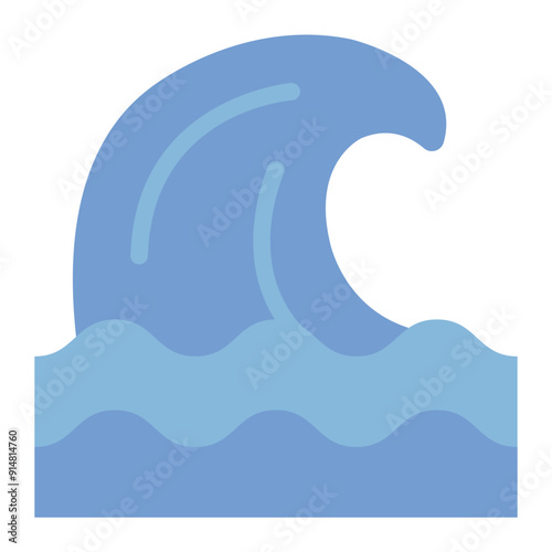 Icon of a wave, representing ocean and aquatic sports.