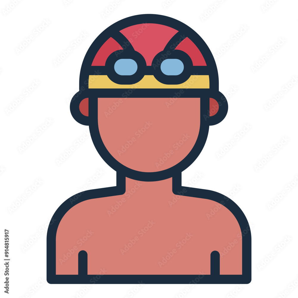 Icon of a male swimmer, representing aquatic sports and swimming. Icon of a male swimmer, representing aquatic sports and swimming.