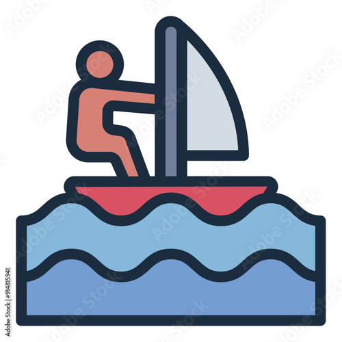 Icon of windsurfing, a popular aquatic sport.