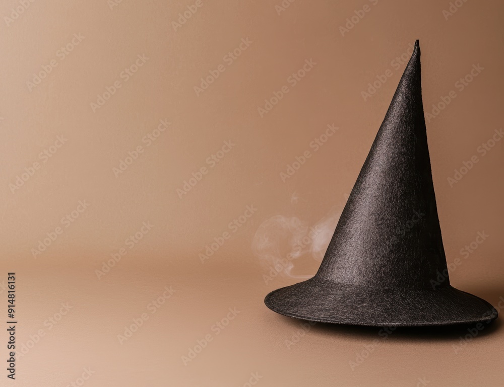 Fototapeta premium Mysterious witch's hat with smoke
