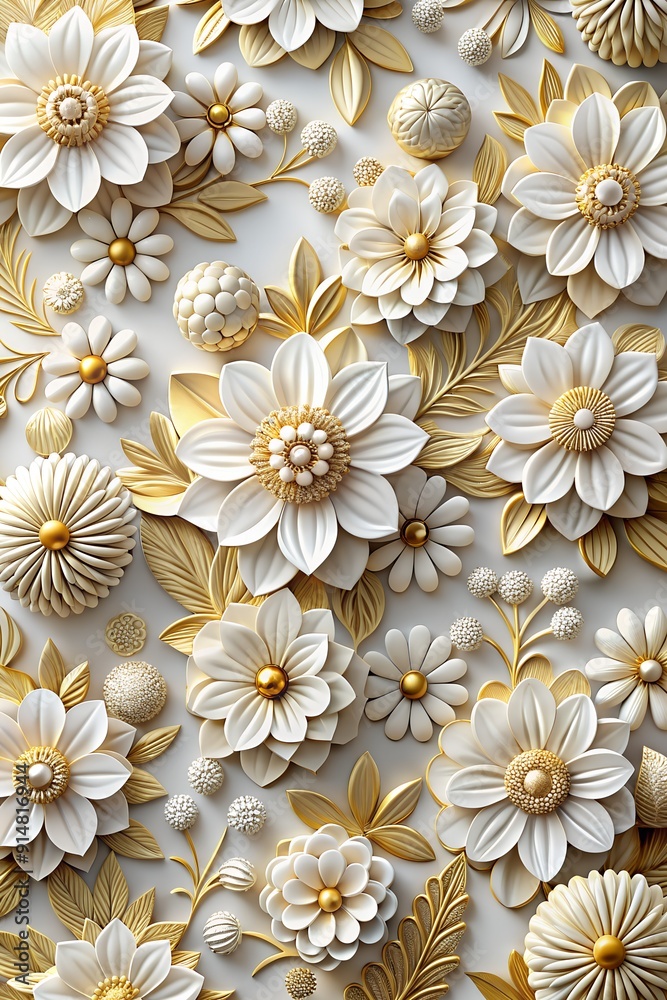 Wallpaper 3D Flower illustration of flower background Wallpaper 3D Flower illustration of flower background