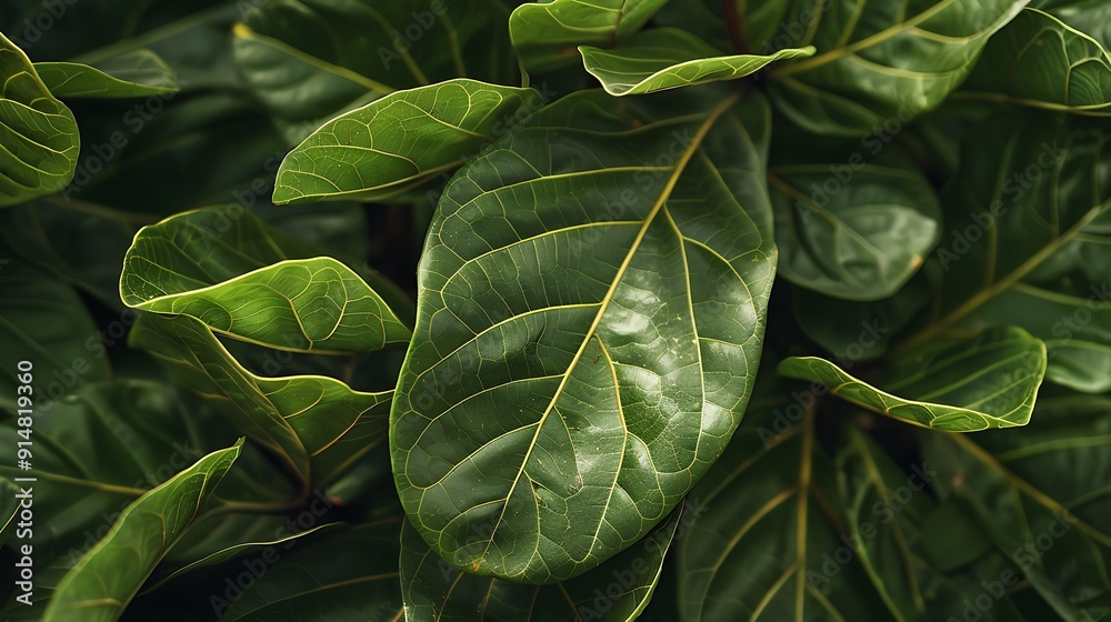 Closeup of Lush Green Leaves in a Forest Closeup of Lush Green Leaves in a Forest