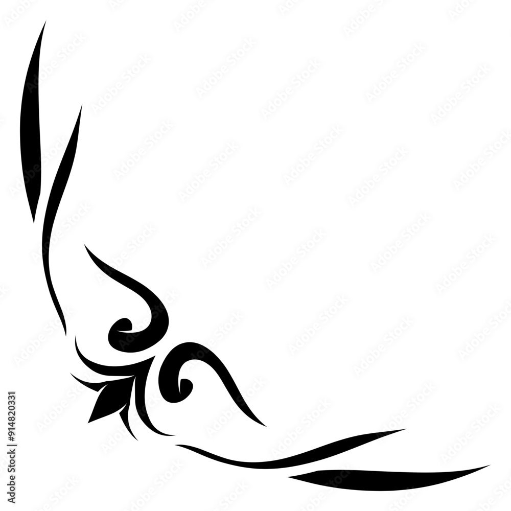 Obraz premium abstract swirl element frame border corner