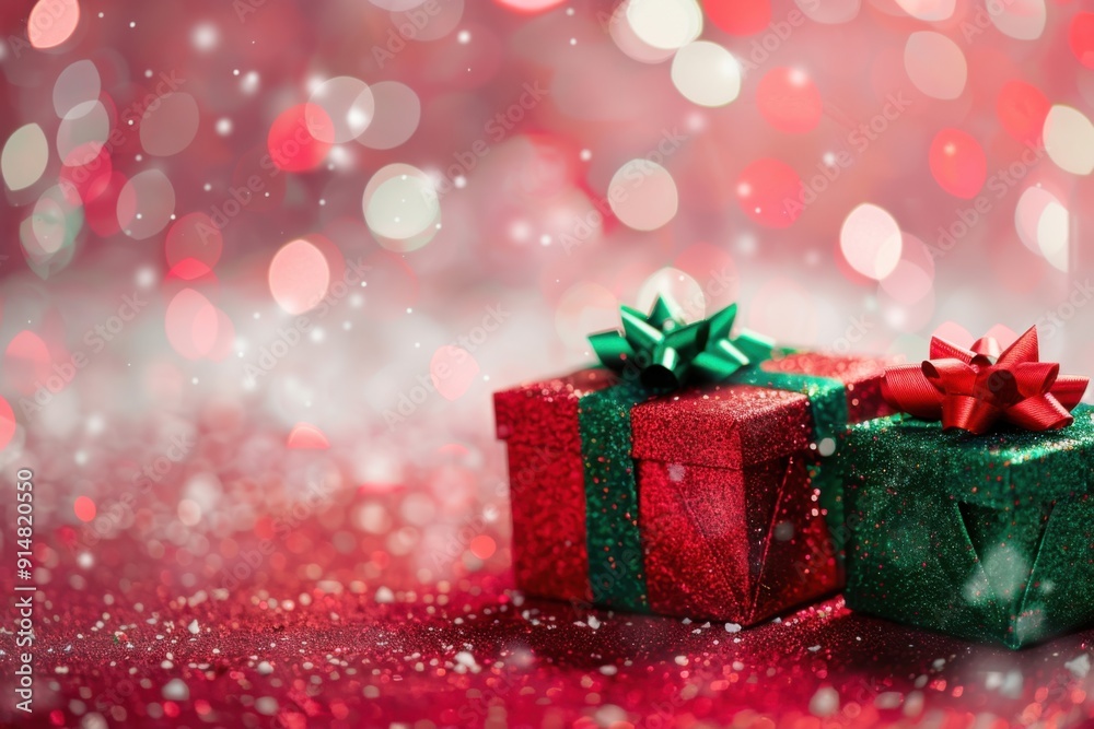 Cozy Christmas Gifts Wrapped in Red and Green with Snowy Sparkle for a Festive and Joyful Holiday Season Cozy Christmas Gifts Wrapped in Red and Green with Snowy Sparkle for a Festive and Joyful Holiday Season