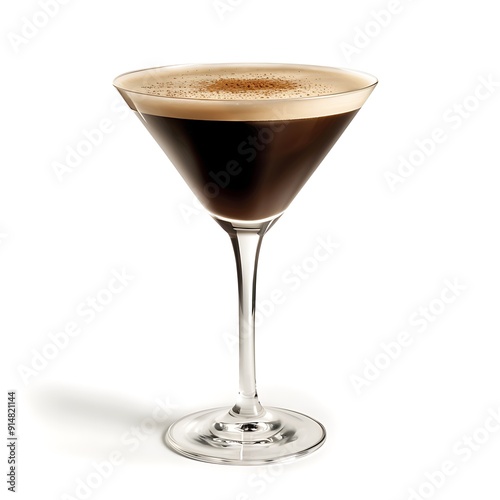 Espresso Martini isolated on white background.