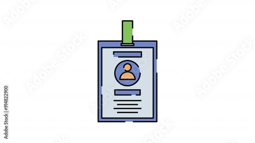 ID Card Motion Graphic, Looping Animation with Alpha Channel Transparent Background, perfectly for presentations, interactive website design, and interactive User Interface