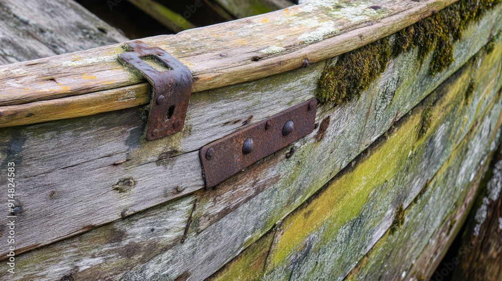 Weathered Boat Wood: Rustic Detail of an Old Wooden Ship Weathered Boat Wood: Rustic Detail of an Old Wooden Ship