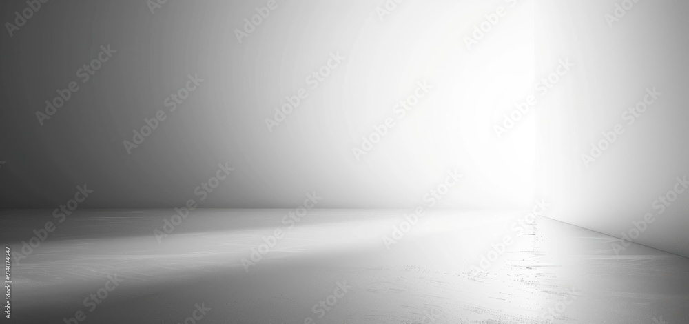 Minimalist White Studio with Corner Lighting Minimalist White Studio with Corner Lighting