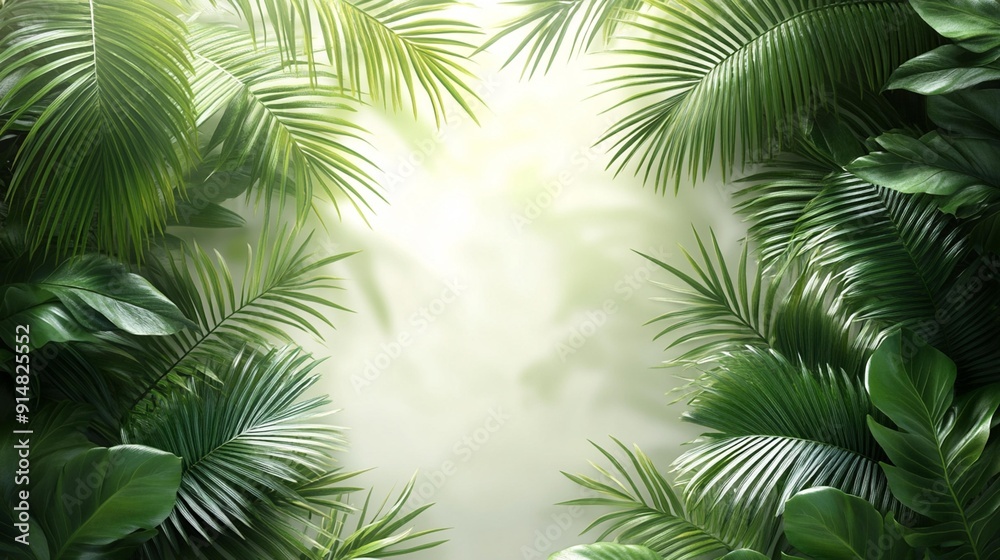 Tropical Overlay: Palm Tree Leaves Texture for Fresh Green Designs. Generative AI Tropical Overlay: Palm Tree Leaves Texture for Fresh Green Designs. Generative AI