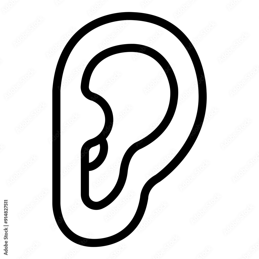 Ear icon representing auditory organ. Ear icon representing auditory organ.