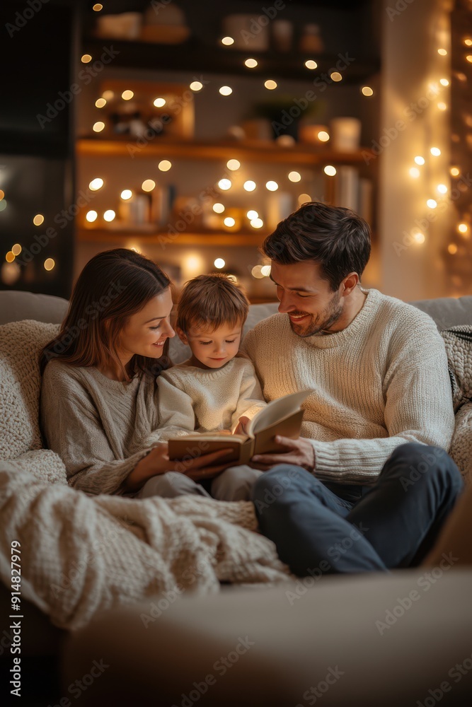 A family of three, a man, a woman and a child A family of three, a man, a woman and a child