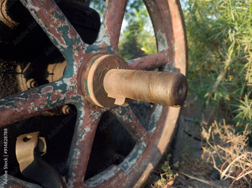 old rusty wheel | Close up of a Diesel Engine Motor | Diesel Engine | Vintage Model Engine old rusty wheel | Close up of a Diesel Engine Motor | Diesel Engine | Vintage Model Engine