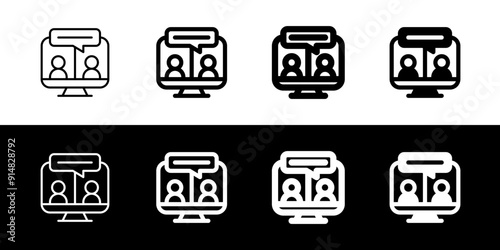 Editable online meeting, conference, chat vector icon. Remote work, job, profession, freelance. Part of a big icon set family. Perfect for web and app interfaces, presentations, infographics, etc
