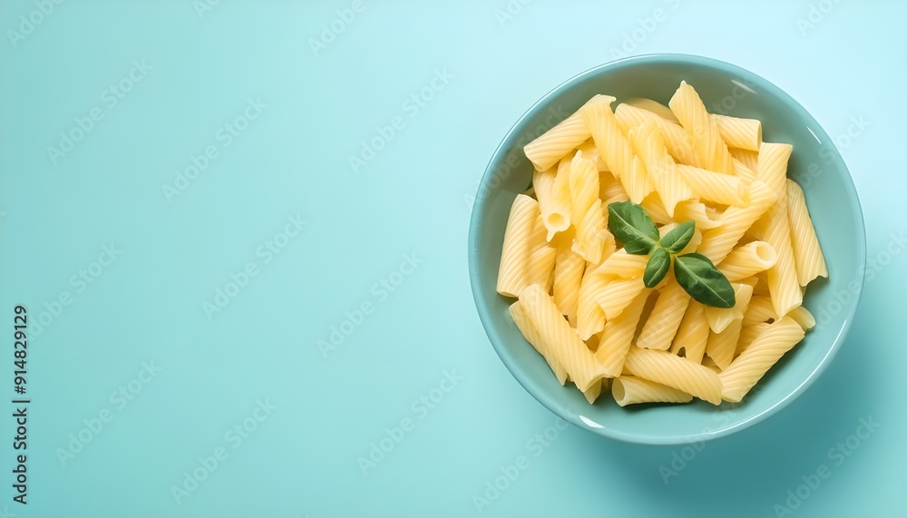 Spaghetti pasta with tomato sauce, mozzarella cheese and fresh basil in plateon plain background