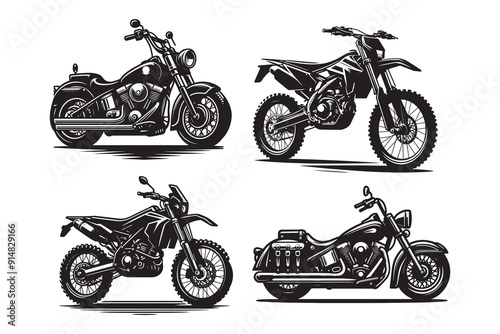 Motorcycle vector icons