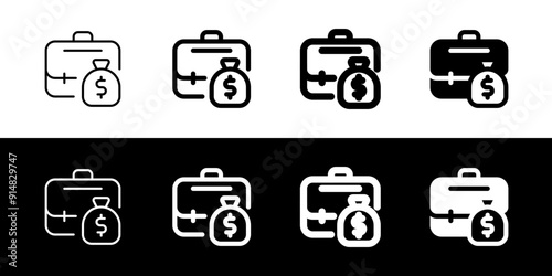 Editable salary, briefcase, profession, money, wage, paycheck evector icon. Business, work, job. Part of a big icon set family. Perfect for web and app interfaces, presentations, infographics, etc