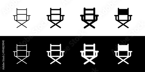 Editable camping, folding, director's chair, furniture vector icon. Movie, cinema, entertainment. Part of a big icon set family. Perfect for web and app interfaces, presentations, infographics, etc