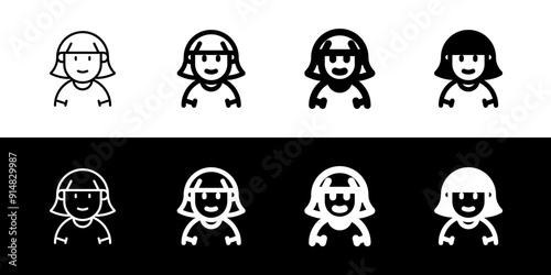 Editable woman with bob haircut avatar vector icon. User, profile, identity, persona. Part of a big icon set family. Perfect for web and app interfaces, presentations, infographics, etc