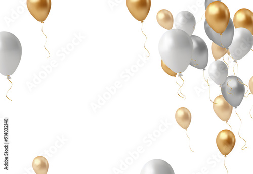 Frame template Celebration party banner with color balloons background. Sale  Grand Opening Card luxury greeting rich.