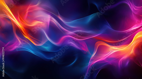 abstract colorful background with blurred waves and smoke in pink