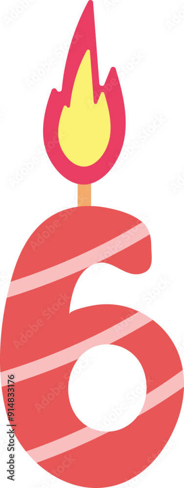 number 6 six candle birthday anniversary age number 6 six candle birthday anniversary age