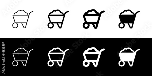 Editable wheelbarrow vector icon. Gardening, landscaping, horticulture, construction, industry. Part of a big icon set family. Perfect for web and app interfaces, presentations, infographics, etc