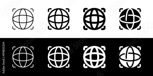 Editable open-world game, simulation, globe vector icon. Video game, game elements. Part of a big icon set family. Perfect for web and app interfaces, presentations, infographics, etc