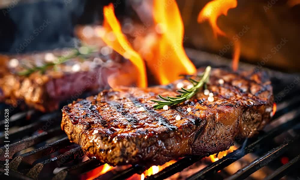 Meat on the grill