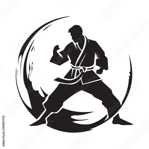 Karate Circle logo Stock Illustrations  Karate Tournament Logo Images  isolated on white background