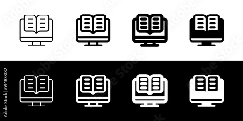 Editable e-book, digital library vector icon. Online learning, course, tutorial. Part of a big icon set family. Perfect for web and app interfaces, presentations, infographics, etc