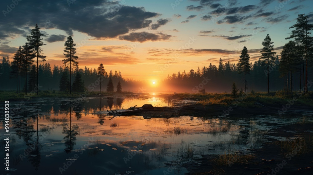 Fototapeta premium beautiful nature landscape panoramic photo