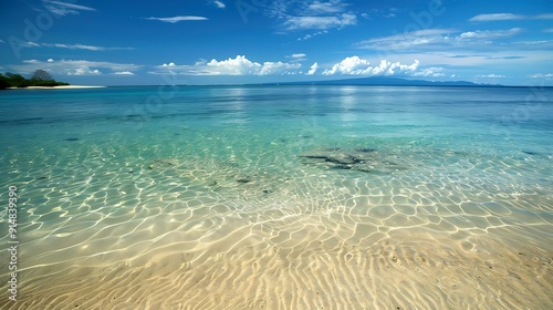 Tranquil Beach Scene with Crystal Clear Waters
