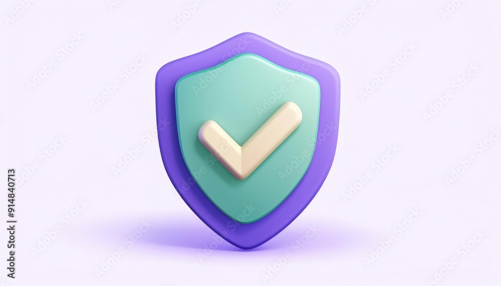 A purple shield with a white checkmark inside A purple shield with a white checkmark inside
