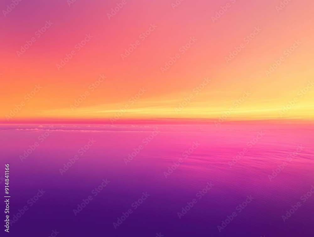 Obraz premium Mesmerizing abstract gradient background showcasing a stunning sunset sky with a seamless transition from warm orange to soft pink to deep purple hues