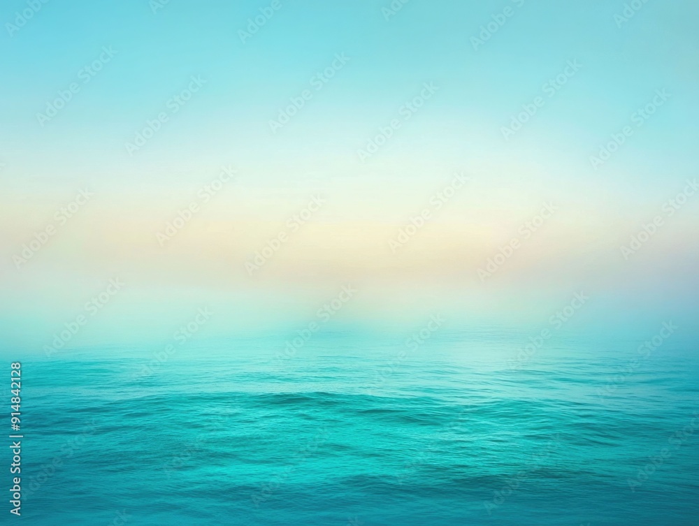 Obraz premium Smooth gradient from teal to turquoise to sky blue Serene and captivating abstract digital artwork with a fluid aquatic and minimalist aesthetic